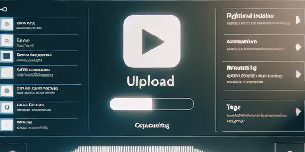 A modern digital workspace showcasing an adult content submission platform with a video upload in progress.