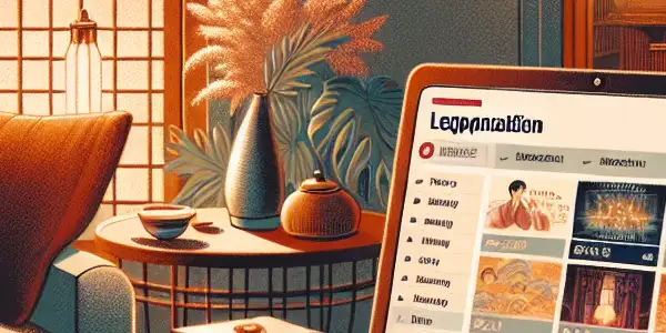 A cozy living room with a laptop displaying a legal adult content website, emphasizing safety and responsible exploration.